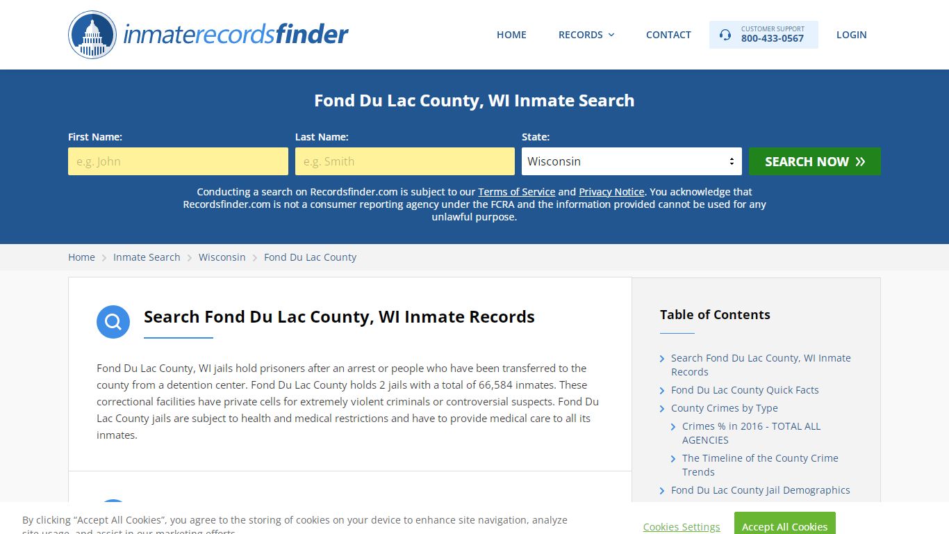 Fond Du Lac County, WI Inmate Lookup & Jail Records Online