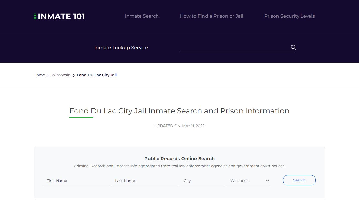 Fond Du Lac City Jail Inmate Search, Visitation, Phone no ...